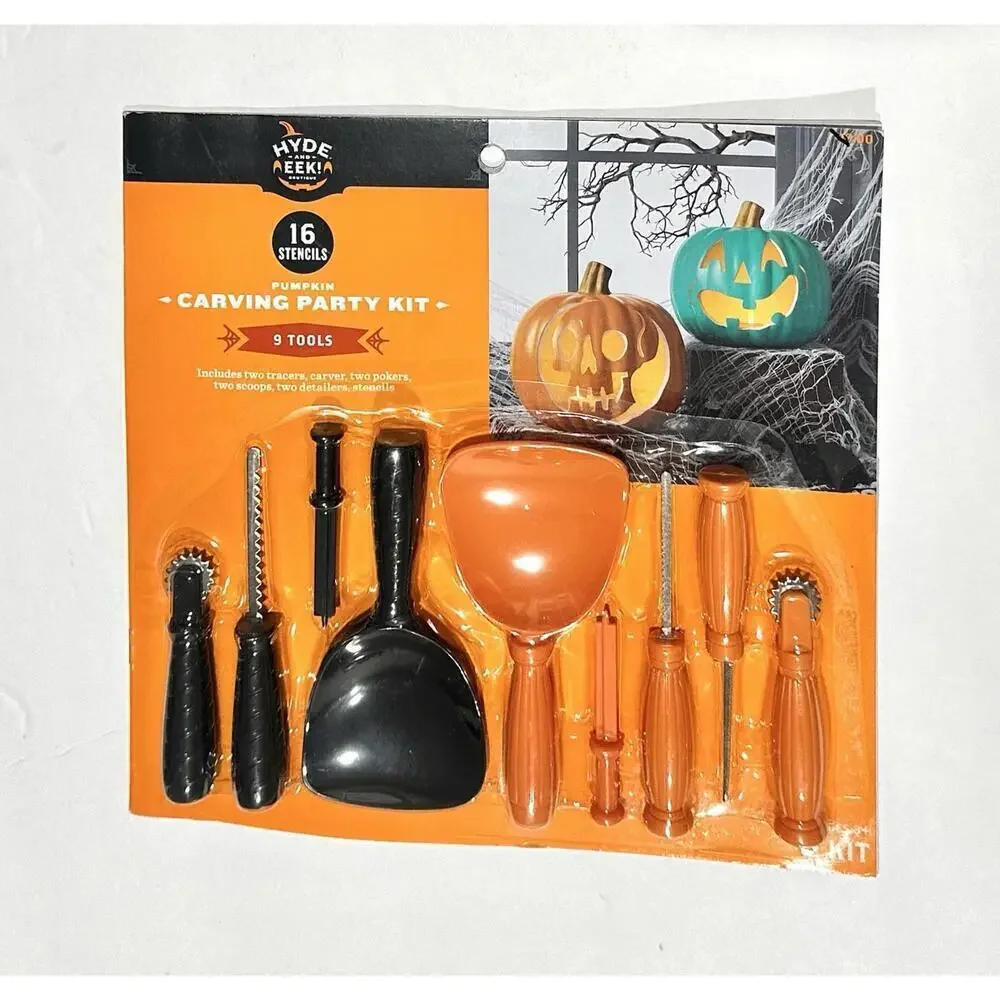 Hyde & EEK! Boutique Halloween 9-Tools, 16 Halloween Pumpkin Carving Kit